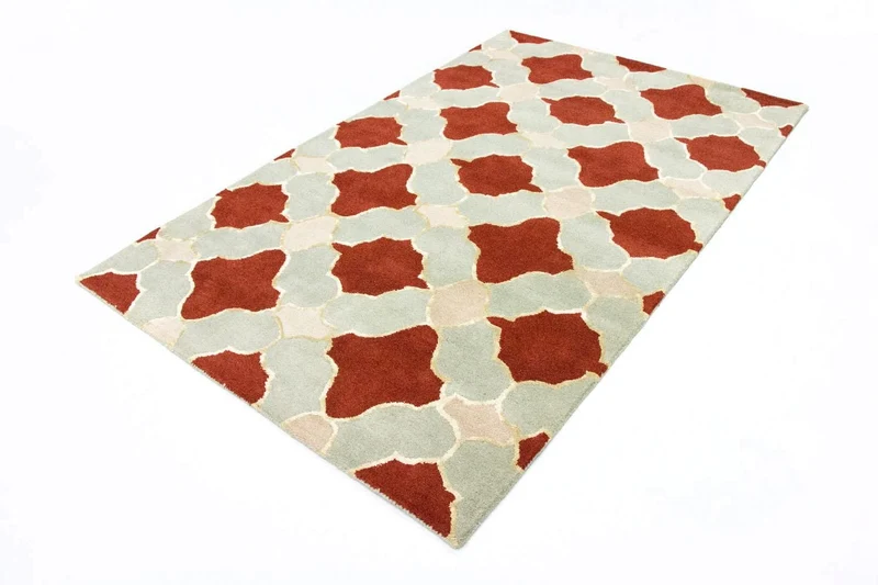 Wollteppich 152 x 244 cm Wohnzimmer Teppich