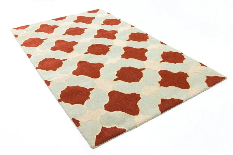 Wollteppich 152 x 244 cm Wohnzimmer Teppich