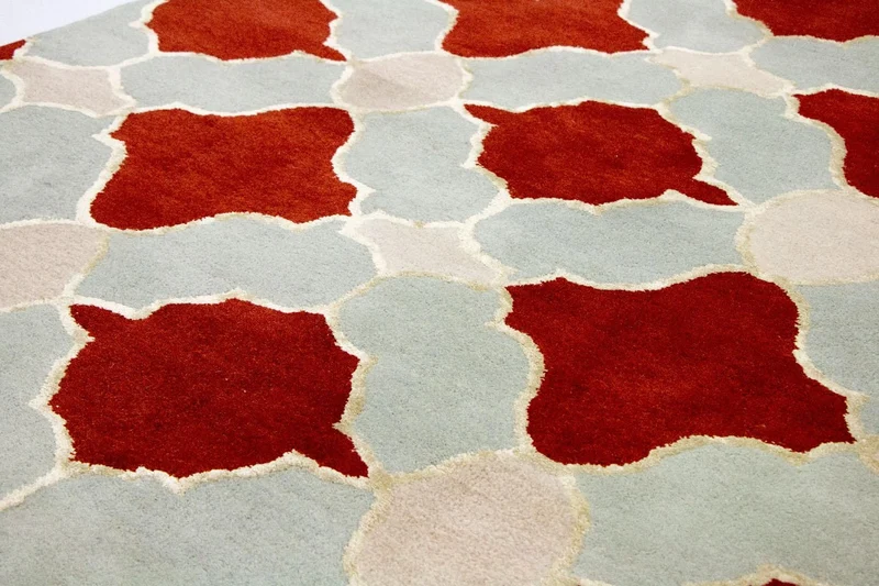 Wollteppich 152 x 244 cm Wohnzimmer Teppich
