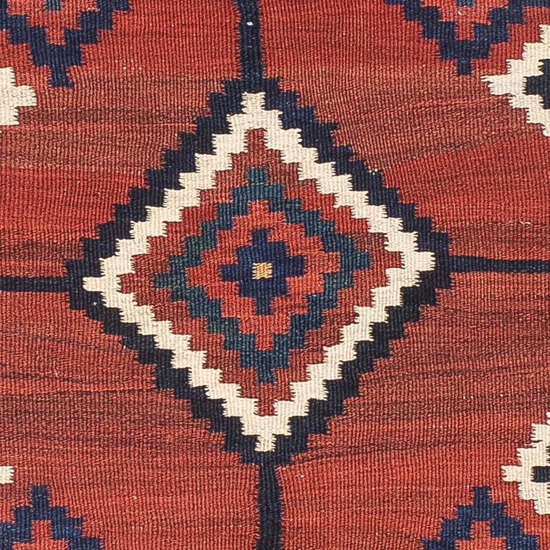 Kelim Teppich - Oriental 132 x 144 cm - dunkelrot