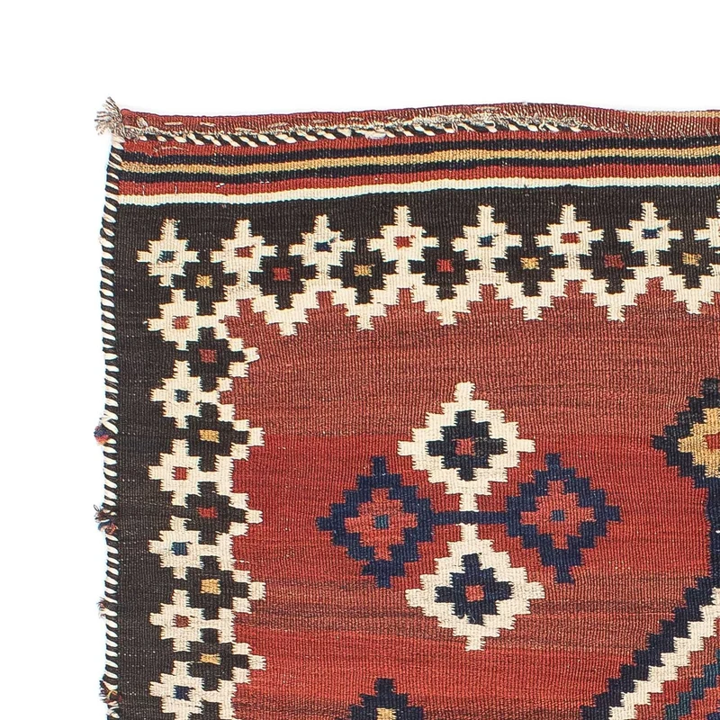 Kelim Teppich - Oriental 132 x 144 cm - dunkelrot