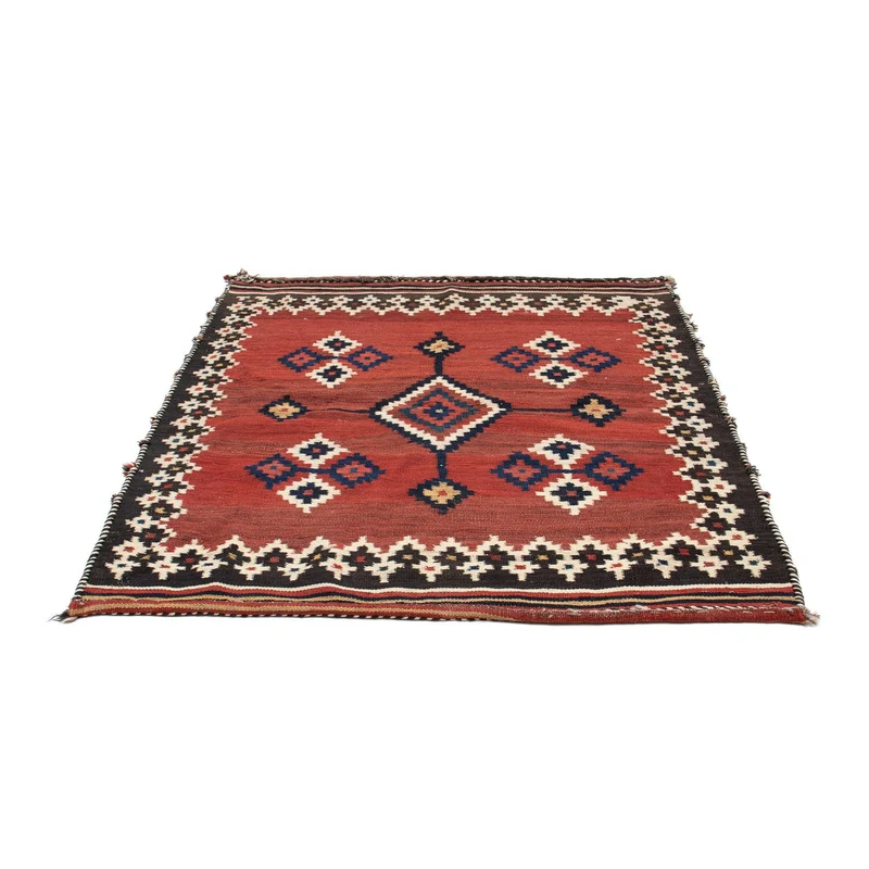 Kelim Teppich - Oriental 132 x 144 cm - dunkelrot
