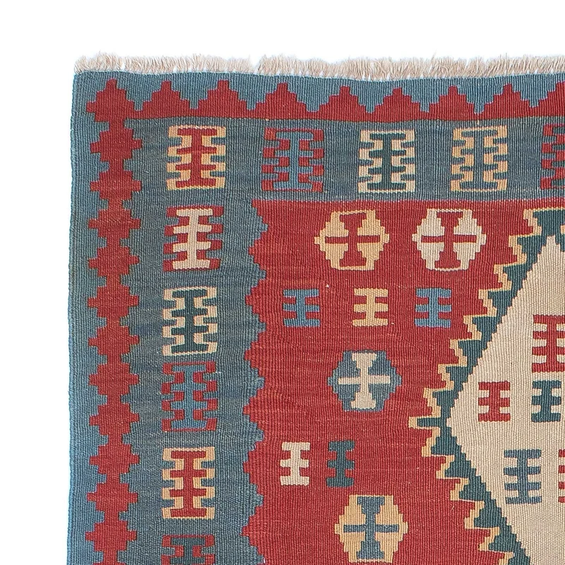 Kelim Teppich - Oriental 113 x 168 cm - dunkelrot