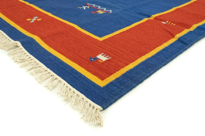 Kelim Teppich - Trendy 200 x 300 cm - blau