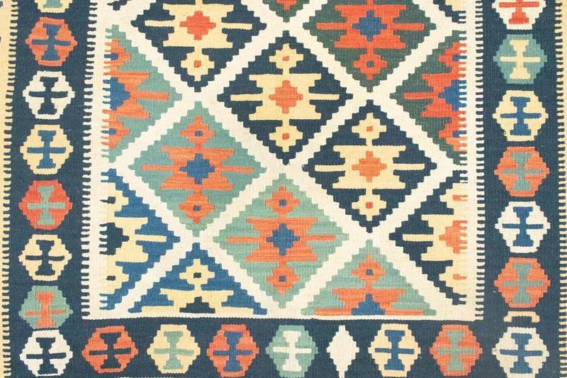 Kelim Teppich - Splash 126 x 187 cm - beige