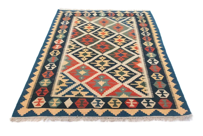 Kelim Teppich - Splash 126 x 187 cm - beige