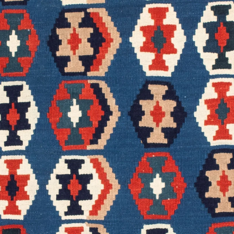 Kelim Teppich - Oriental 105 x 105 cm - dunkelblau