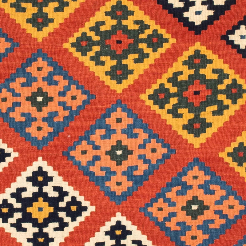 Kelim Teppich - Oriental 104 x 106 cm - rot