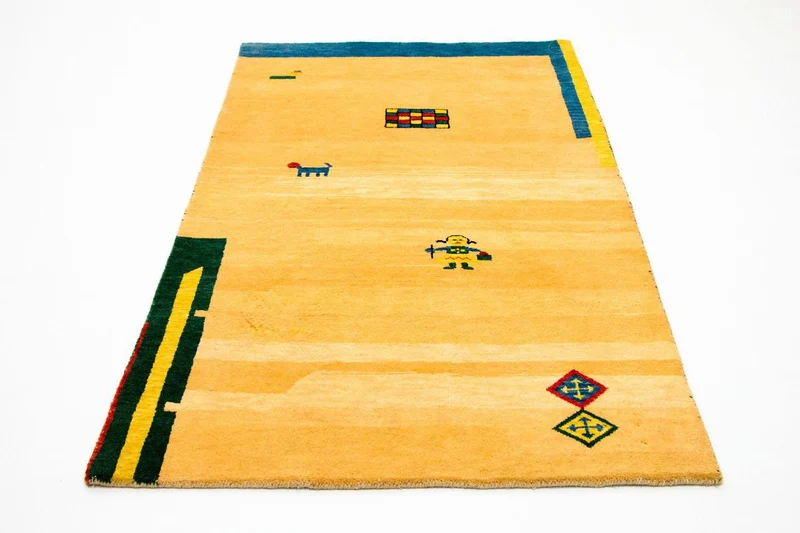 Gabbeh Teppich - Indus 121 x 193 cm - gold