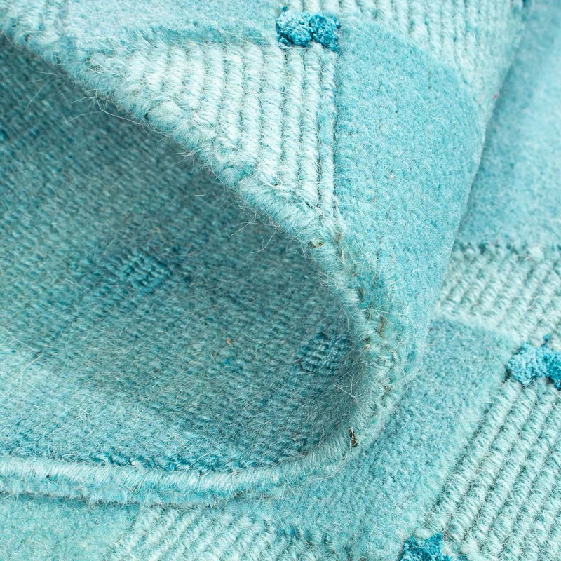 Nepal Teppich 151 x 151 cm - hellblau
