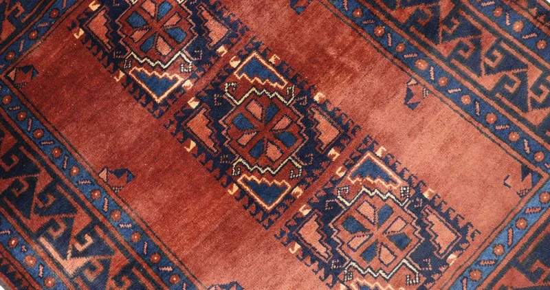 Afghan Teppich 94 x 115 cm - rost