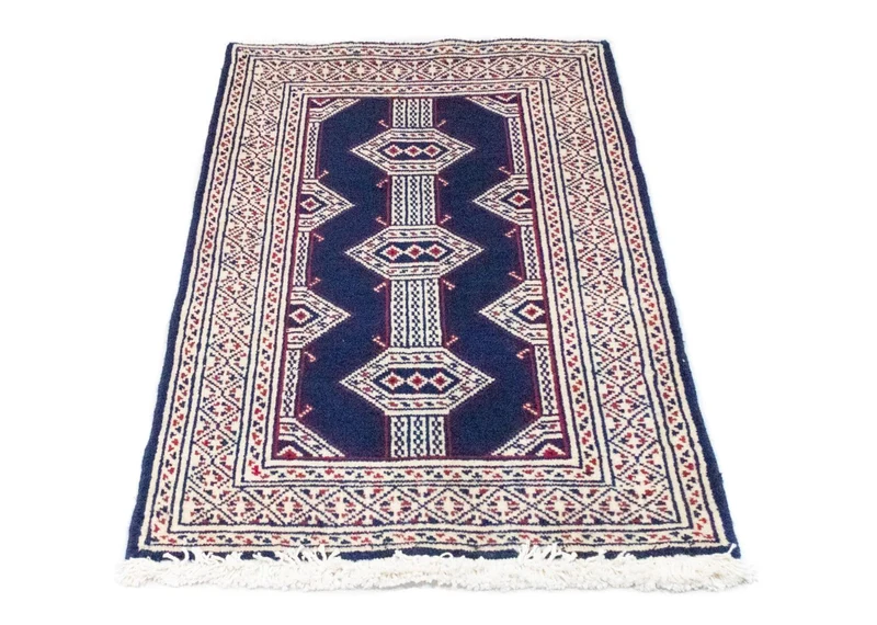 Turkaman Teppich 62 x 90 cm - blau