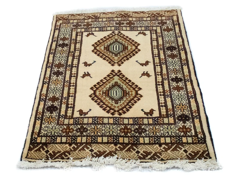 Turkaman Teppich 64 x 87 cm - beige