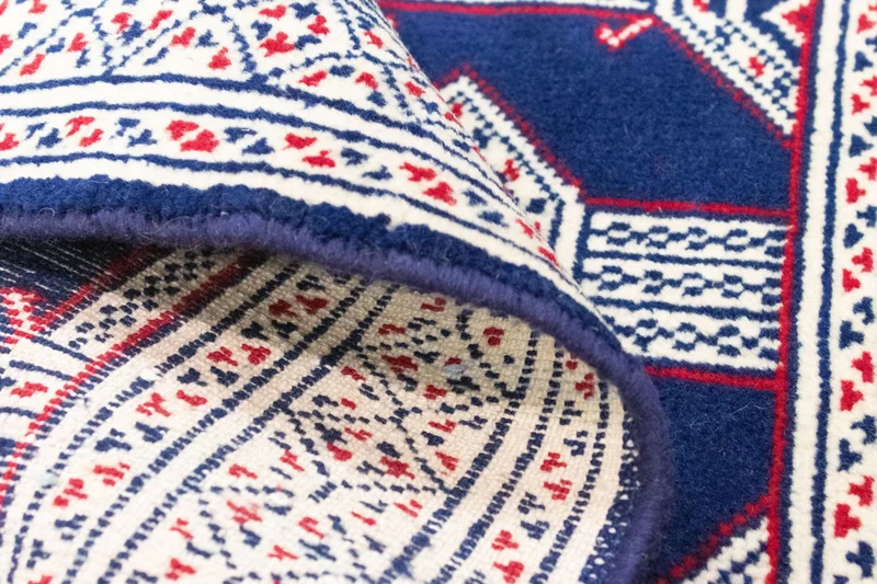 Turkaman Teppich 62 x 88 cm - blau
