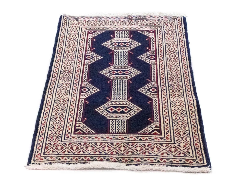 Turkaman Teppich 62 x 88 cm - blau
