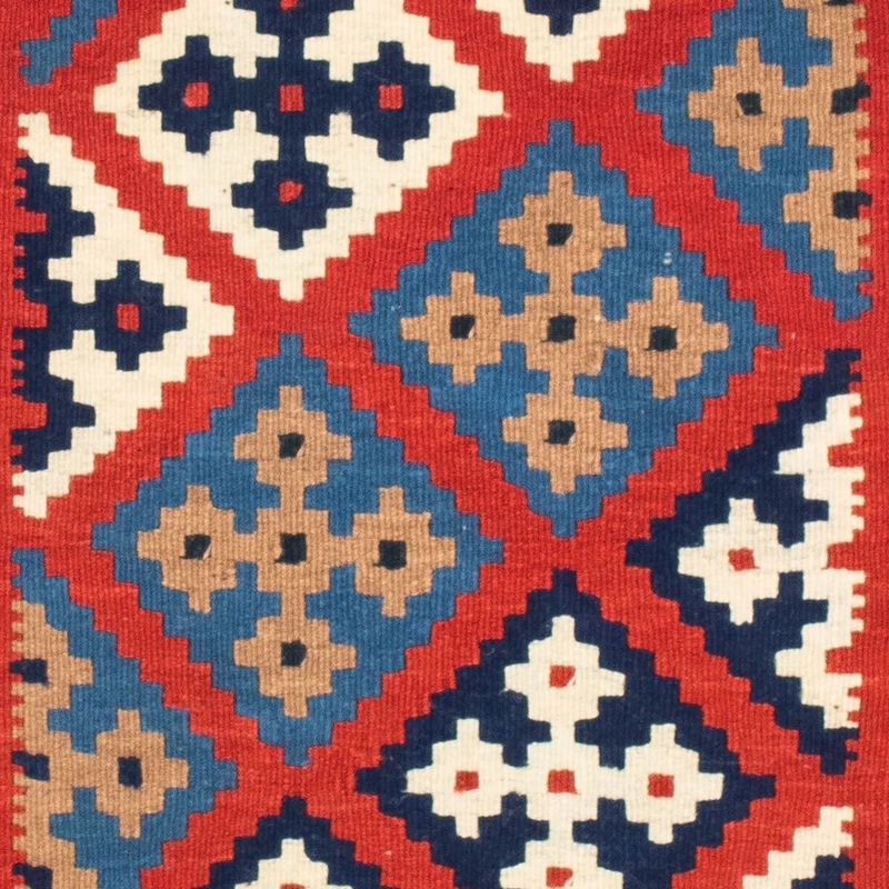 Kelim Teppich - Oriental 101 x 103 cm - rot