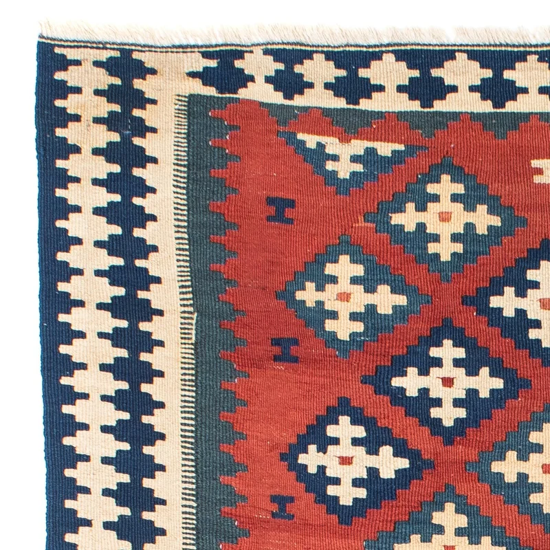 Kelim Teppich - Oriental 106 x 150 cm - dunkelrot