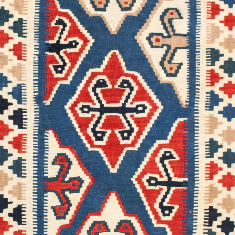 Kelim Teppich - Oriental 110 x 125 cm - blau
