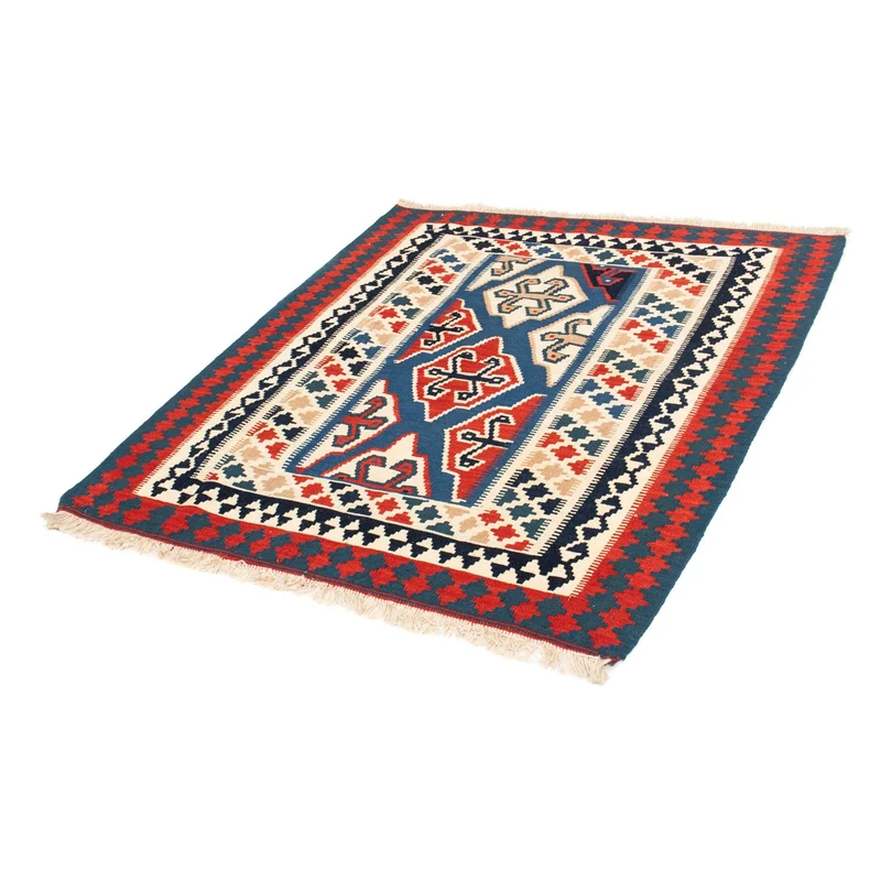 Kelim Teppich - Oriental 110 x 125 cm - blau