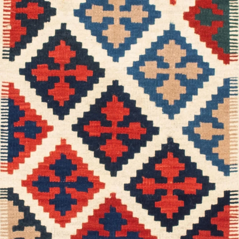 Kelim Teppich - Oriental 103 x 104 cm - blau