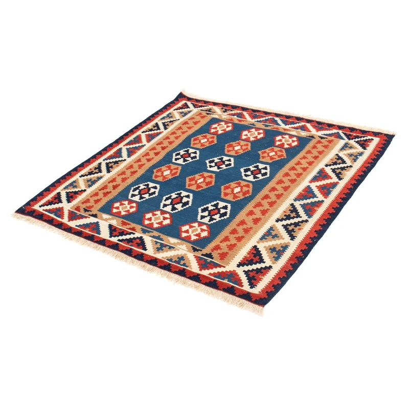 Kelim Teppich - Oriental 102 x 104 cm - blau