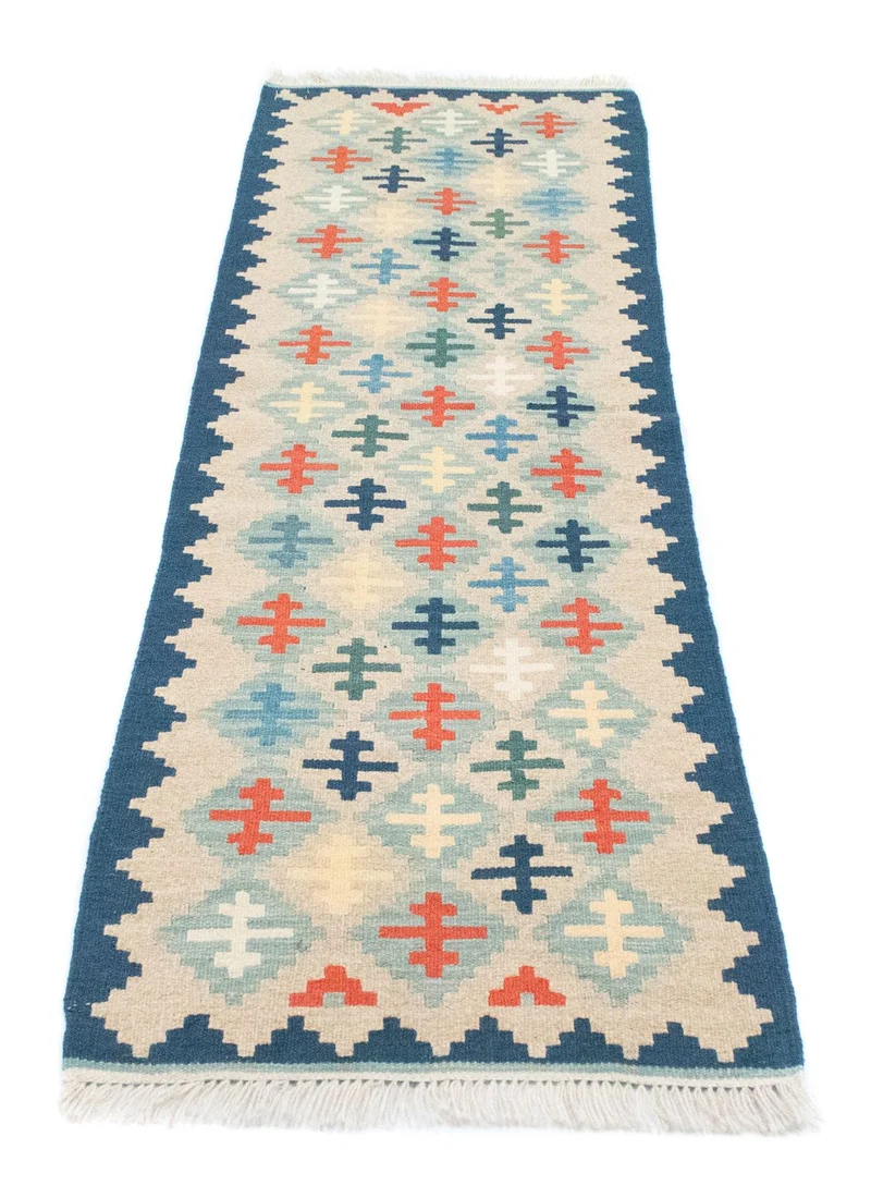 Kelim Teppich - Splash 61 x 193 cm - blau