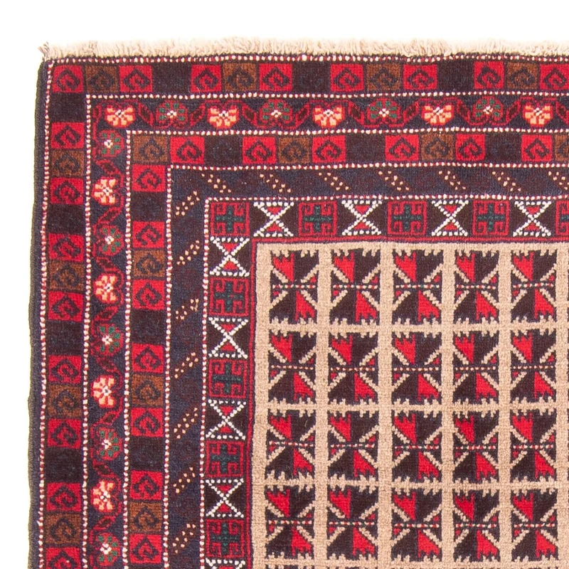 Belutsch Teppich - Gebetsteppich - 93 x 140 cm - beige
