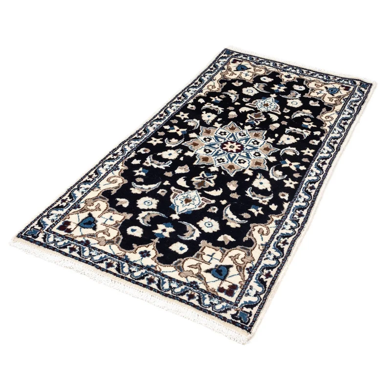Perserteppich - Nain 69 x 134 cm - dunkelblau