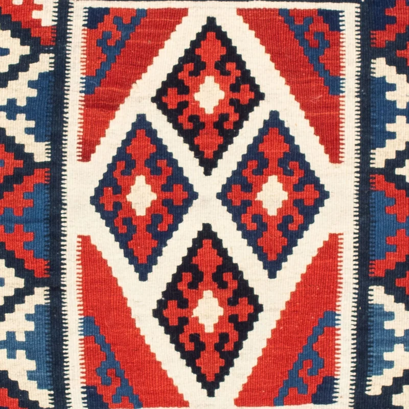 Kelim Teppich - Oriental 100 x 100 cm - rot
