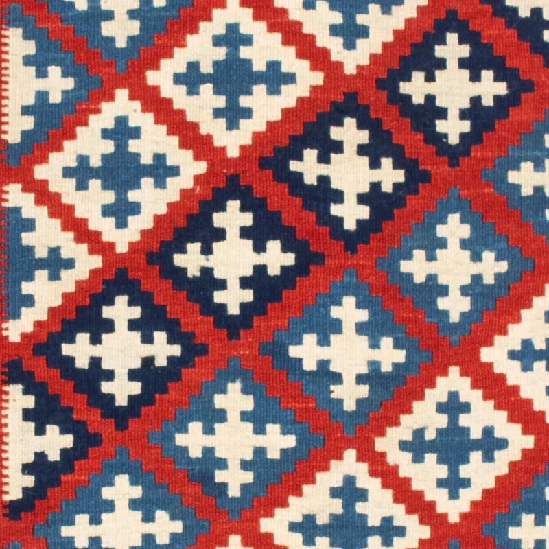 Kelim Teppich - Oriental 100 x 100 cm - blau
