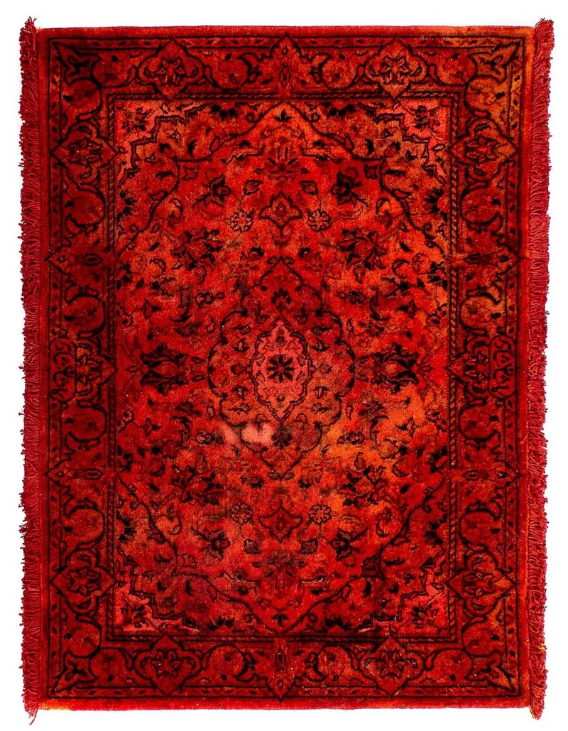 Keshan Teppich 70x98cm - Perserteppich - dunkelrot