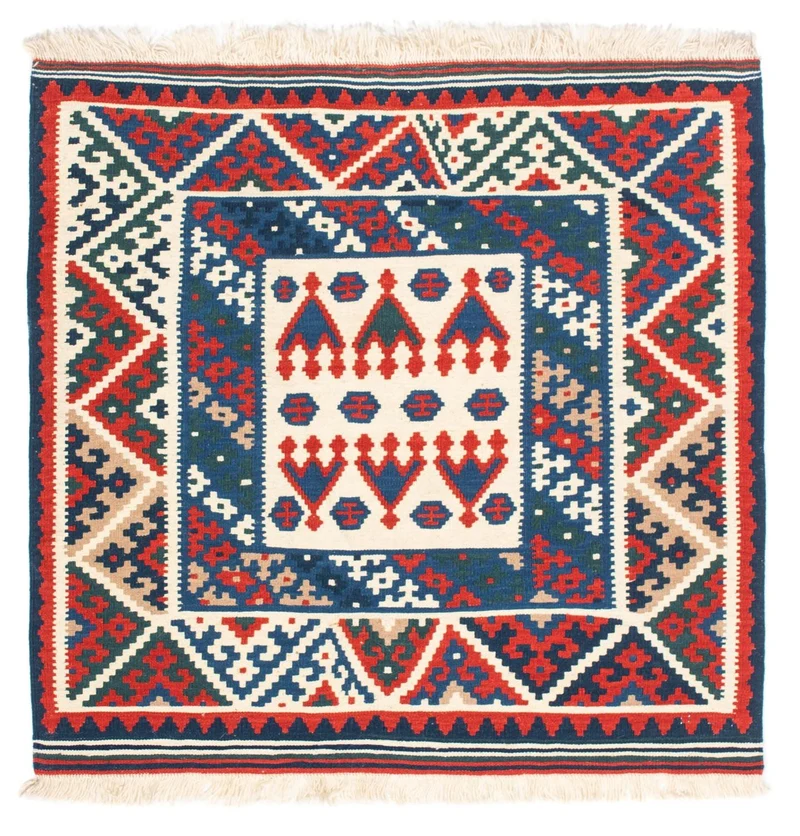 Kelim Teppich - Oriental 101 x 101 cm - beige
