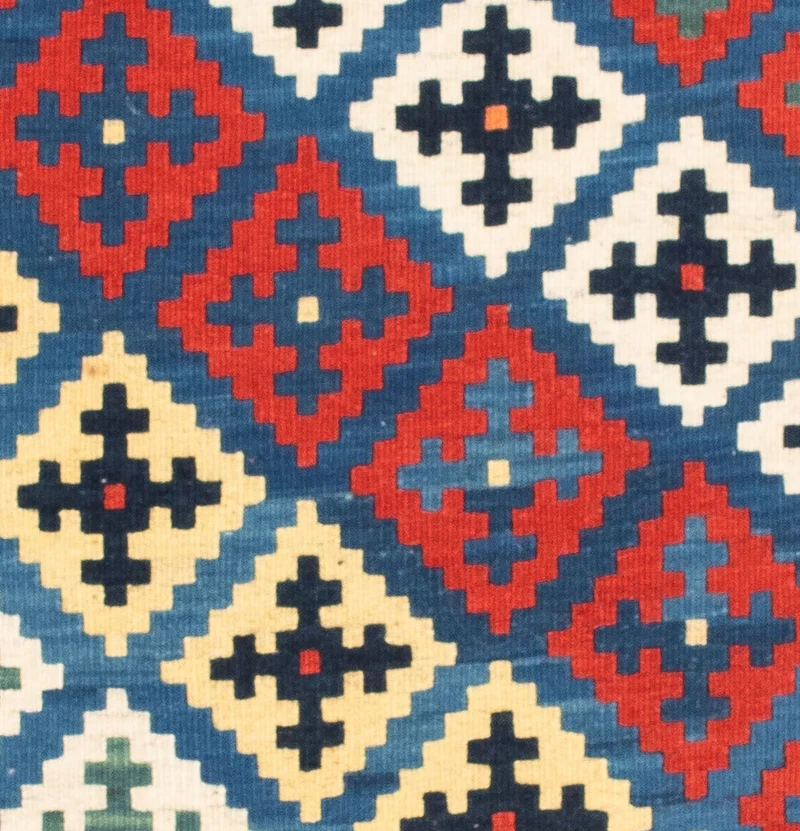 Kelim Teppich - Oriental 97 x 104 cm - blau
