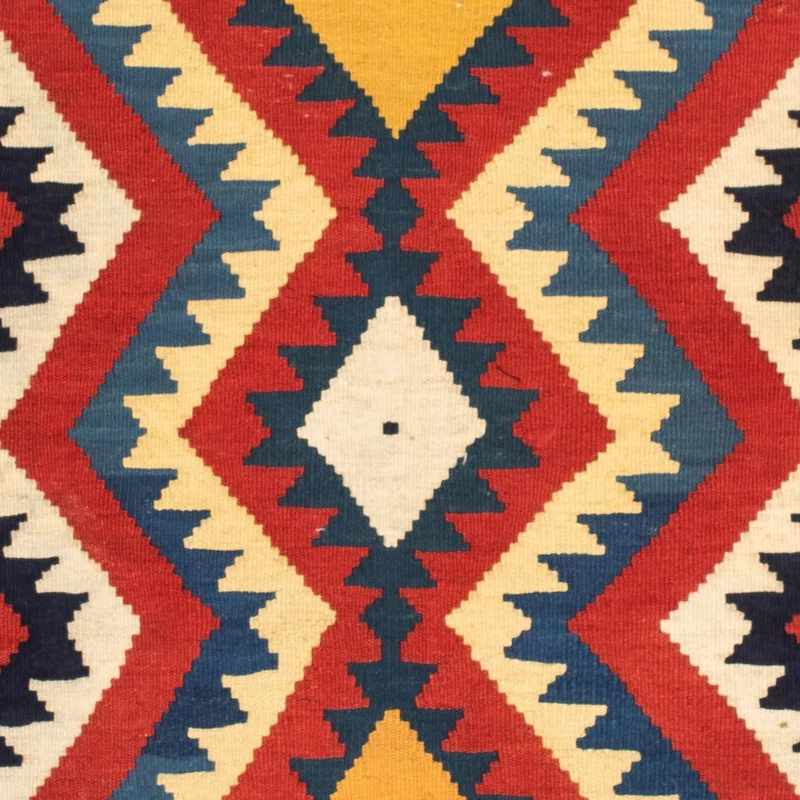 Kelim Teppich - Oriental 97 x 100 cm - rot