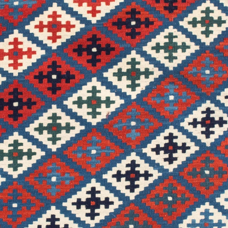 Kelim Teppich - Oriental 103 x 105 cm - blau