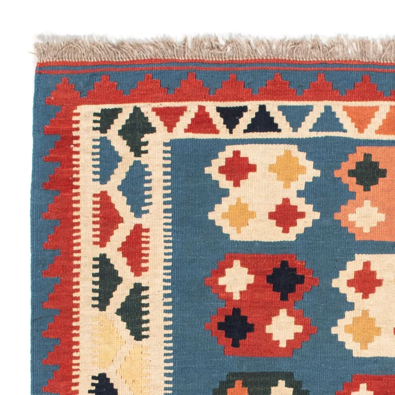 Kelim Teppich - Oriental 101 x 107 cm - seeblau