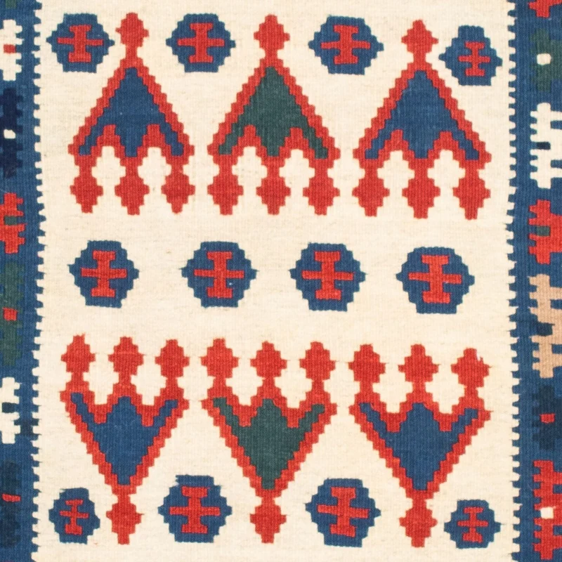 Kelim Teppich - Oriental 102 x 117 cm - dunkelblau