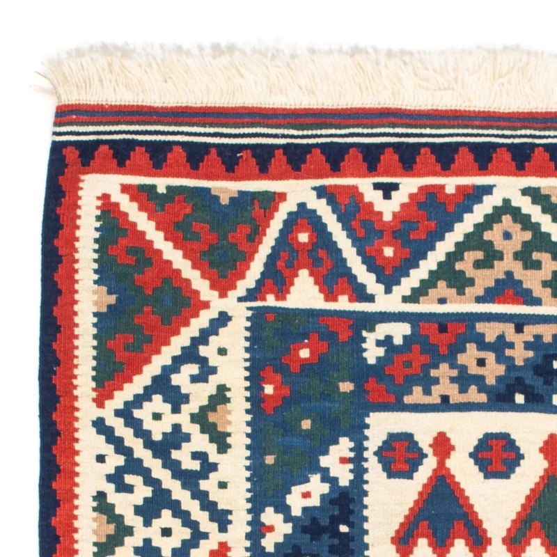 Kelim Teppich - Oriental 102 x 117 cm - dunkelblau
