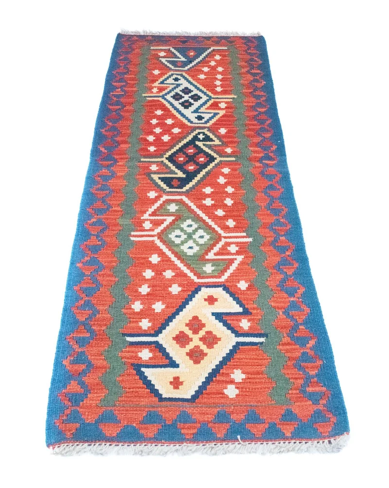 Kelim Teppich - Splash 64 x 194 cm - rot
