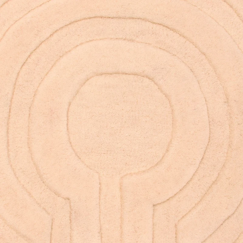 Wollteppich rund - 80 x 80 cm - beige