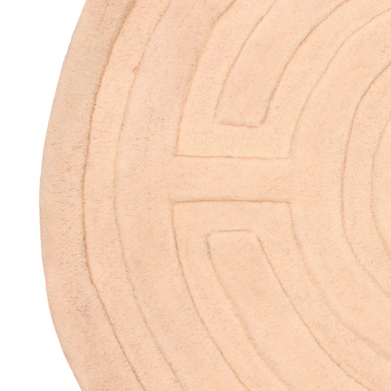 Wollteppich rund - 80 x 80 cm - beige