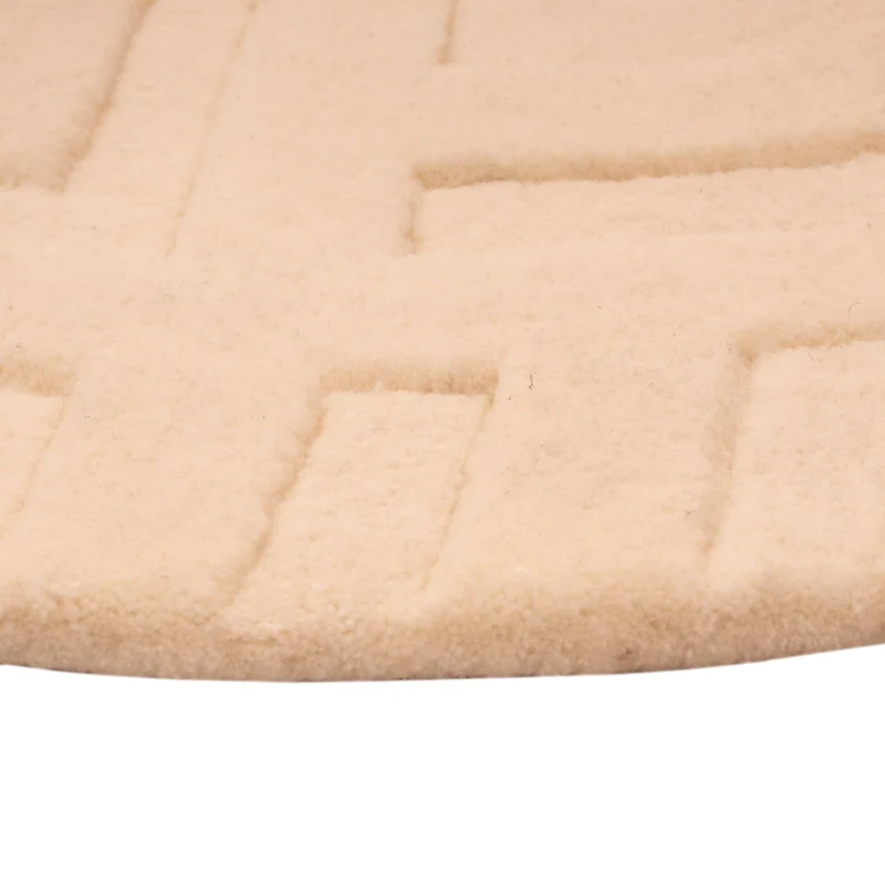 Wollteppich rund - 80 x 80 cm - beige
