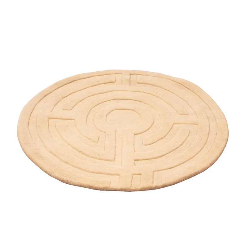 Wollteppich rund - 80 x 80 cm - beige