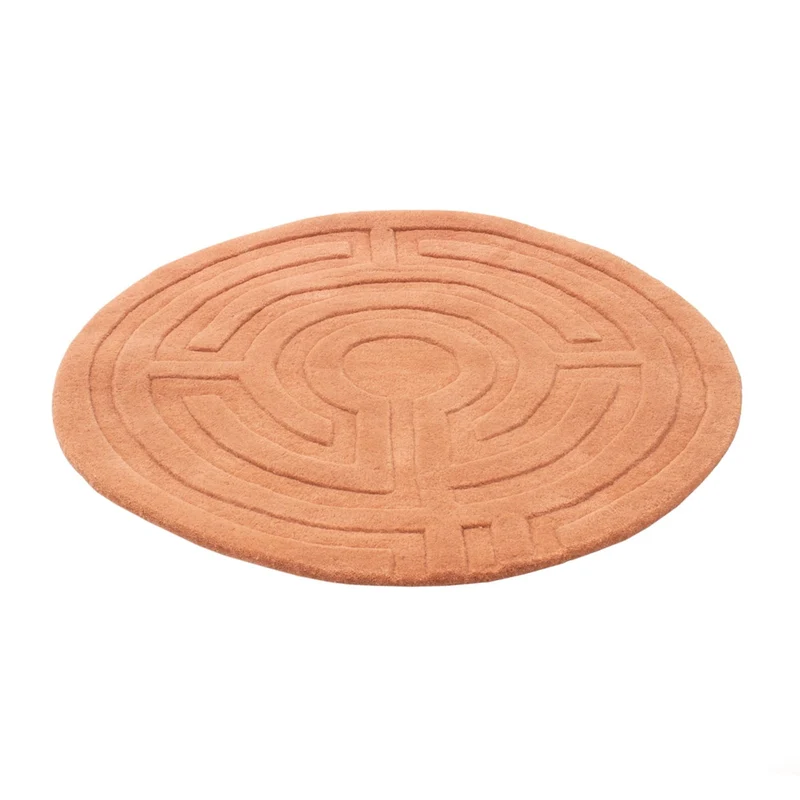 Wollteppich rund - 80 x 80 cm - lachs