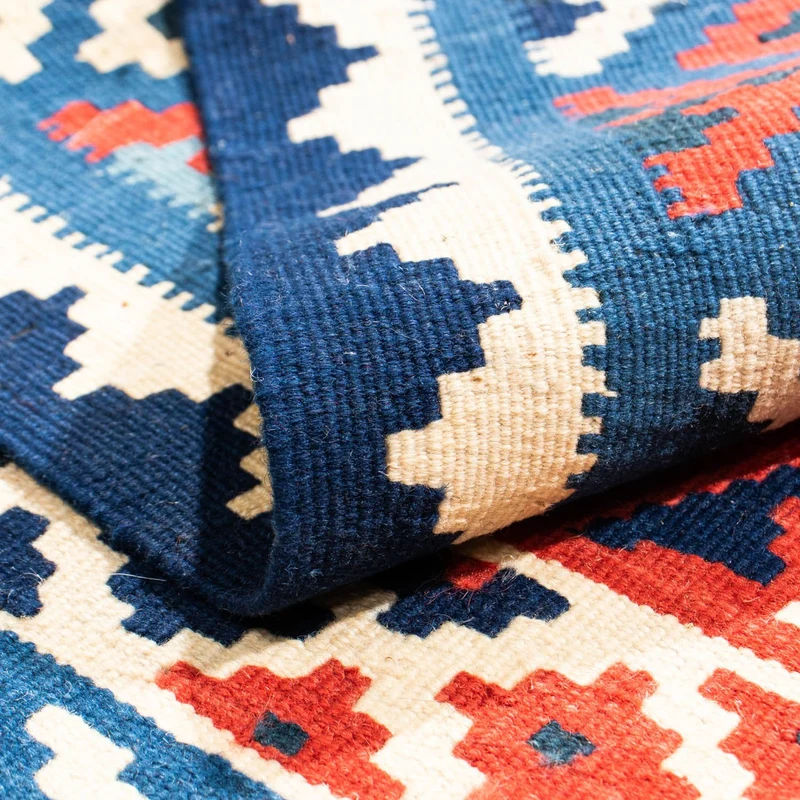 Kelim Teppich - Oriental 100 x 102 cm - blau
