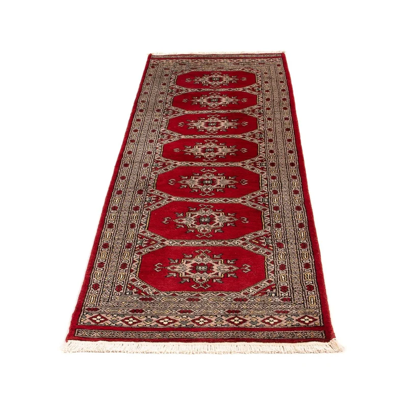 Pakistan Teppich 64 x 192 cm - dunkelrot
