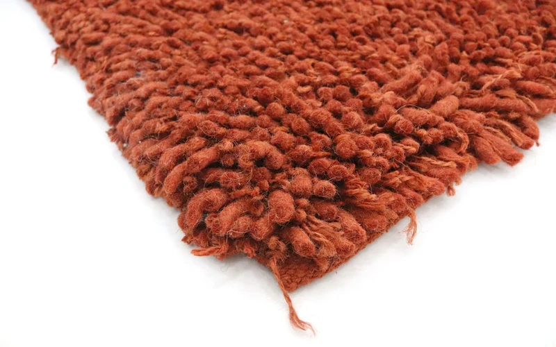 Hochflor Teppich 155 x 215 cm - rost