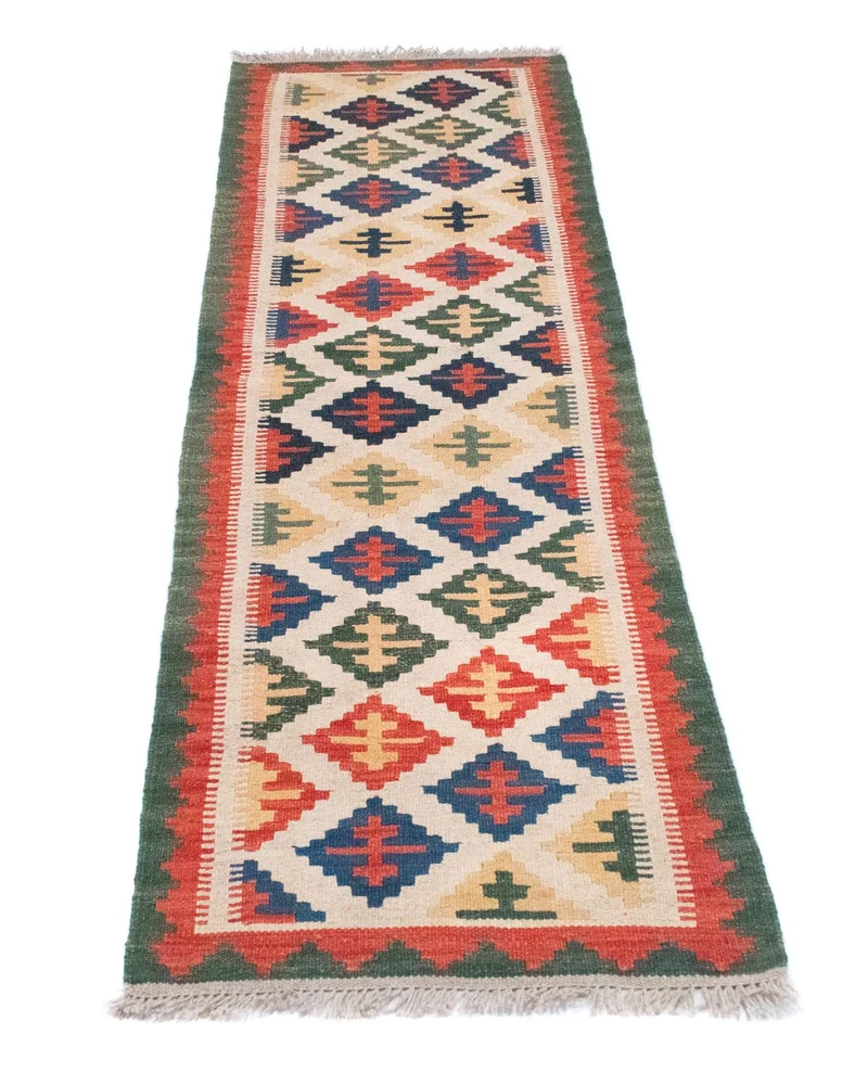 Kelim Teppich - Splash 62 x 192 cm - beige