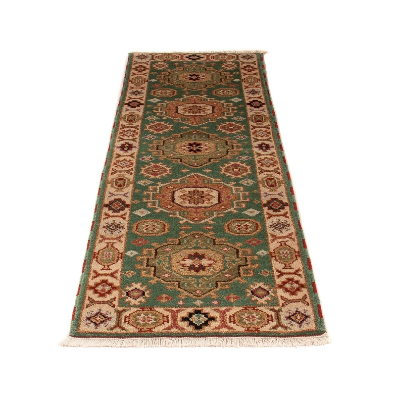 Ziegler Teppich - Kazak 62 x 205 cm - grün