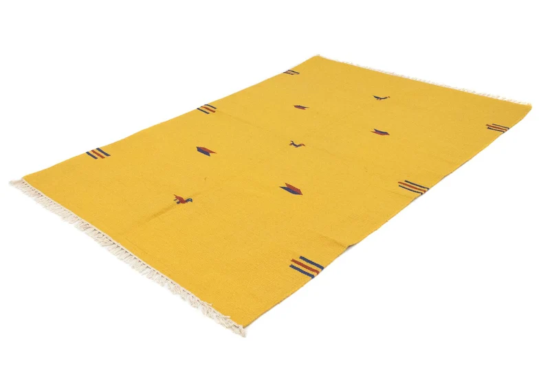 Kelim Teppich - Trendy 140 x 200 cm - gelb